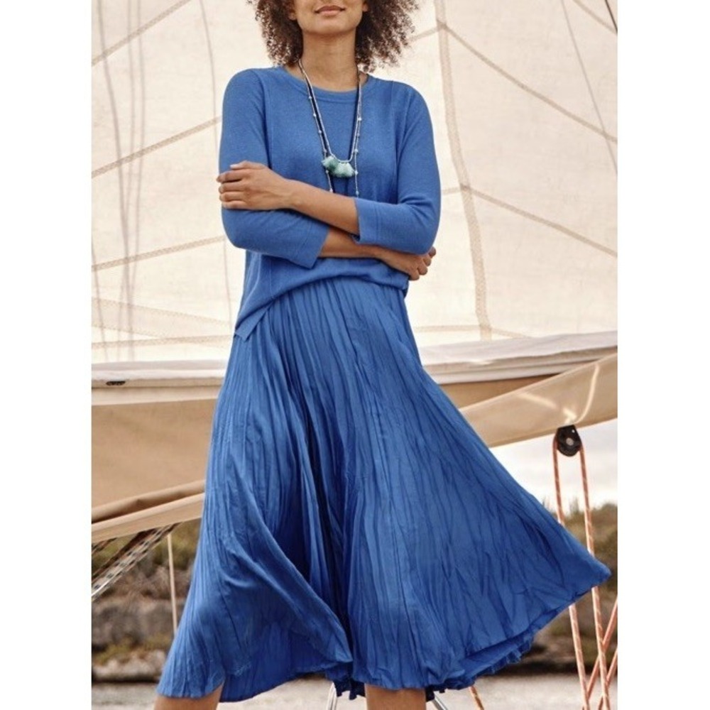 J. Jill Royal Blue Pleated Midi Skirt